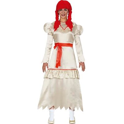 FIESTAS GUIRCA Vuxen docka kostym (38-40/M) Klänning Skräck- och skräckdräkter för halloween, karneval och maskeradfester perfekt för kvinnor beige FIESTAS GUIRCA Vuxen docka kostym (38-40/M) Klänning Skräck- och skräckdräkter för halloween, karneval och maskeradfester perfekt för kvinnor beige