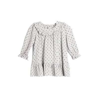 Koton baybgirls Dress Long Sleeve Crew Neck Elastic Cuffs Cotton Klänning Koton baybgirls Dress Long Sleeve Crew Neck Elastic Cuffs Cotton Klänning