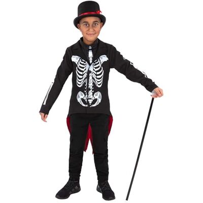Smiffys Day of the Dead Senor skelettdräkt med jacka, mockskjorta, mock-slips, hatt & mask, halloween barn maskeraddräkt, skelett utklädningsdräkter Smiffys Day of the Dead Senor skelettdräkt med jacka, mockskjorta, mock-slips, hatt & mask, halloween barn maskeraddräkt, skelett utklädningsdräkter