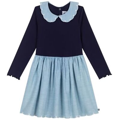 Petit Bateau Långärmad barnklänning i bomullsmaterial Petit Bateau Långärmad barnklänning i bomullsmaterial