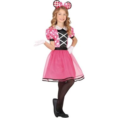 FIESTAS GUIRCA Rosa Mus Flicka Kostym Pannband med musöron och prickig klänning Barndräkter Flickor Ålder 7–9 år FIESTAS GUIRCA Rosa Mus Flicka Kostym Pannband med musöron och prickig klänning Barndräkter Flickor Ålder 7–9 år