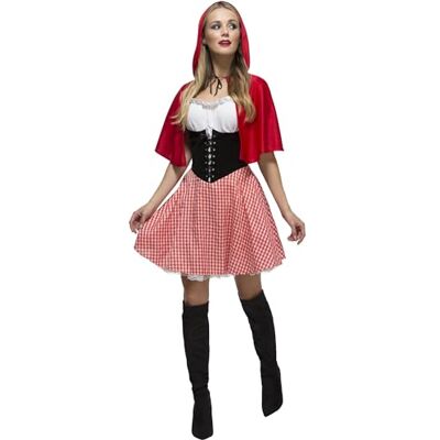Smiffys Fever Red Riding Hood Costume, Red, with Dress & Hooded Cape, (M) Smiffys Fever Red Riding Hood Costume, Red, with Dress & Hooded Cape, (M)