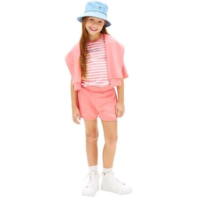 Tommy Hilfiger flickors glitter Tommy set KG0KG09349 klädset, rosa (tropisk rodnad), 5 år Tommy Hilfiger flickors glitter Tommy set KG0KG09349 klädset, rosa (tropisk rodnad), 5 år