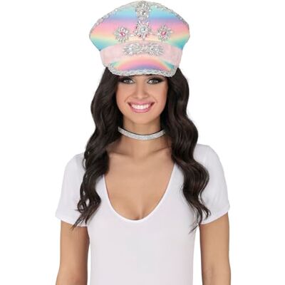 FIESTAS GUIRCA Flerfärgad polismössa med rosa band karnevals- och halloweenfesttillbehör perfekt för vuxna unisex rolig hatt för fester flerfärgad FIESTAS GUIRCA Flerfärgad polismössa med rosa band karnevals- och halloweenfesttillbehör perfekt för vuxna unisex rolig hatt för fester flerfärgad