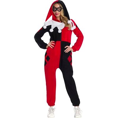 Rubie's DC superhjältar Harley Quinn Onesie vuxen, Som visat, M Rubie's DC superhjältar Harley Quinn Onesie vuxen, Som visat, M
