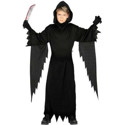 FIESTAS GUIRCA Själjägarkniv mördare kostym för barn Black Death Reaper Dräkt Halloween-kostymer för flickor och pojkar i åldrarna 3-4 år FIESTAS GUIRCA Själjägarkniv mördare kostym för barn Black Death Reaper Dräkt Halloween-kostymer för flickor och pojkar i åldrarna 3-4 år