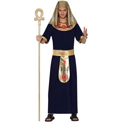 FIESTAS GUIRCA Vuxen Farao egyptisk kostym (52-54/L) Tunika, bälte och cofi Egypten kostymer, temafester, halloween och karneval perfekt för män svart och guld FIESTAS GUIRCA Vuxen Farao egyptisk kostym (52-54/L) Tunika, bälte och cofi Egypten kostymer, temafester, halloween och karneval perfekt för män svart och guld