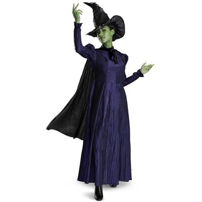 Disguise Wicked Elphaba Costume, Deluxe Official Wicked Elphaba Costume Cape and Hat for Women, Size (4-6) Disguise Wicked Elphaba Costume, Deluxe Official Wicked Elphaba Costume Cape and Hat for Women, Size (4-6)