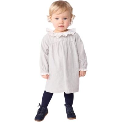 Petit Bateau Flanellklänning långärmad enfärgad med krage Petit Bateau Flanellklänning långärmad enfärgad med krage