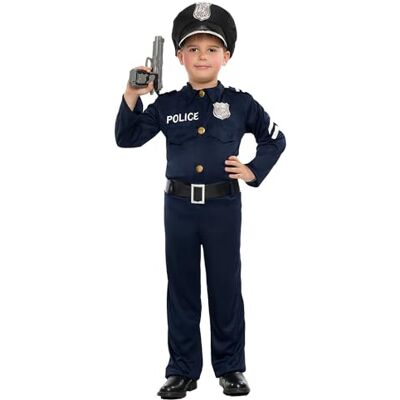 Boland Polisdräkt för barn, 4 delar, kostym för temafester, halloween eller karneval, inspektör Boland Polisdräkt för barn, 4 delar, kostym för temafester, halloween eller karneval, inspektör