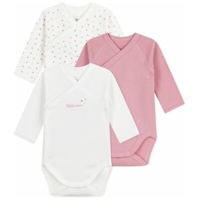 Petit Bateau Lot de bodies croisés vissa långa längder och en coton imprimé bébé Petit Bateau Lot de bodies croisés vissa långa längder och en coton imprimé bébé