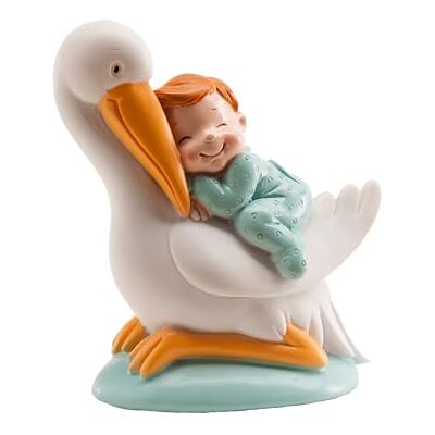 dekora – Dop Tårtfigur Bebis med Stork 10 cm, Tårttion för Dop och Babyshower dekora – Dop Tårtfigur Bebis med Stork 10 cm, Tårttion för Dop och Babyshower