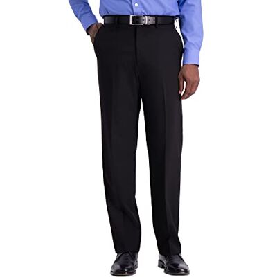 Haggar Klassisk passform platt front flex midjeband stretch klänning byxa klassisk passform, platt framsida, solida stretchbyxor Haggar Klassisk passform platt front flex midjeband stretch klänning byxa klassisk passform, platt framsida, solida stretchbyxor