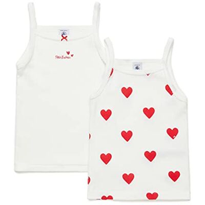 Petit Bateau Bandskjortor för flickor (förpackning med 2), Röd + vit, 3 År Petit Bateau Bandskjortor för flickor (förpackning med 2), Röd + vit, 3 År