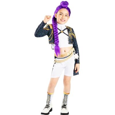 Rubie's Rubies officiella Netflix K-Pop Demon Hunters Deluxe Rumi Golden barnkostym, barn maskeradklänning, storlek ålder 7-8 år Rubie's Rubies officiella Netflix K-Pop Demon Hunters Deluxe Rumi Golden barnkostym, barn maskeradklänning, storlek ålder 7-8 år