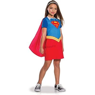 Rubie's RUBIES DC Super Hero Girls klassisk supergirl kostym storlek M blå och röd cape, jumpsuit för halloween, karneval, julklapp Rubie's RUBIES DC Super Hero Girls klassisk supergirl kostym storlek M blå och röd cape, jumpsuit för halloween, karneval, julklapp