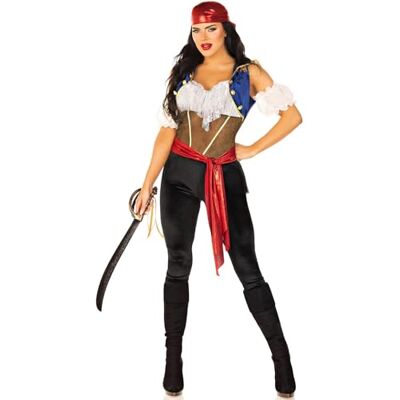 Leg Avenue Kvinnors Ravishing Pirate Catsuit kostym, L Leg Avenue Kvinnors Ravishing Pirate Catsuit kostym, L