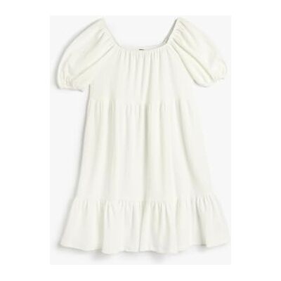 Koton flickor Midi Dress Ruffle Relax Cut Short Sleeve Square Neck Klänning Koton flickor Midi Dress Ruffle Relax Cut Short Sleeve Square Neck Klänning