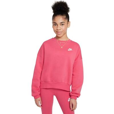 NIKE flickor G Nsw Club Flc Bxy Crw Lbr Topp NIKE flickor G Nsw Club Flc Bxy Crw Lbr Topp
