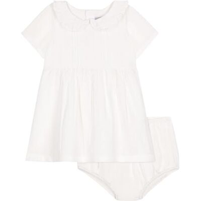 Petit Bateau Flicka Bloomer Kortärmad Klänning, Vit, 24 mesi Petit Bateau Flicka Bloomer Kortärmad Klänning, Vit, 24 mesi