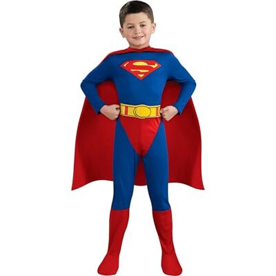 Rubie's Rubies officiella superman barn maskeraddräkt 3-4 år, blå, blå halloween Rubie's Rubies officiella superman barn maskeraddräkt 3-4 år, blå, blå halloween