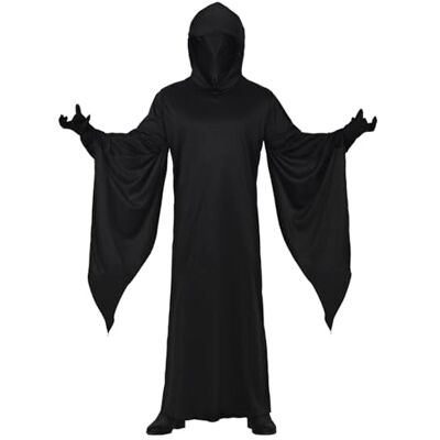 FIESTAS GUIRCA Vuxen svart Mystic kostym (52-54/L) huva och tunika kostymer för spöken och spektra för Halloween, karneval och kostymfester perfekt för män svart FIESTAS GUIRCA Vuxen svart Mystic kostym (52-54/L) huva och tunika kostymer för spöken och spektra för Halloween, karneval och kostymfester perfekt för män svart