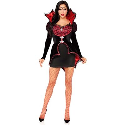 Leg Avenue Bloodsucking Bombshell Dress and Jacket Vampire Costume – Size L – Black & Red Leg Avenue Bloodsucking Bombshell Dress and Jacket Vampire Costume – Size L – Black & Red
