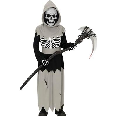 FIESTAS GUIRCA Mystic skelettdräkt för barn (5–6 år) huva, bälte och tunika skelettdräkter för halloween, karneval och kostymfester perfekt för barn svart och grön FIESTAS GUIRCA Mystic skelettdräkt för barn (5–6 år) huva, bälte och tunika skelettdräkter för halloween, karneval och kostymfester perfekt för barn svart och grön