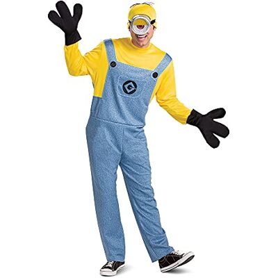 Disguise Men's Stuart Adults, Official Minions Costume Jumpsuit Outfit with Goggles and Hat, Multicolored, XL (42-46) Disguise Men's Stuart Adults, Official Minions Costume Jumpsuit Outfit with Goggles and Hat, Multicolored, XL (42-46)