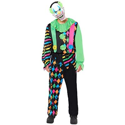 Horror Neon Clown herrkostym - Kostymer Horror Neon Clown herrkostym - Kostymer