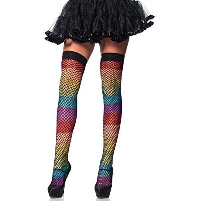 Leg Avenue 9994 Rainbow thigh highs w. fishnet, Einheitsgröße, Mehrfarbig Leg Avenue 9994 Rainbow thigh highs w. fishnet, Einheitsgröße, Mehrfarbig