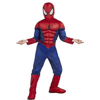 Rubie's Spider-Man Deluxe kostym, barn Marvel Ultimate Spider-Man Muskelbröstdräkt, Medium, Ålder 5-7, Höjd 102 cm 100 cm Rubie's Spider-Man Deluxe kostym, barn Marvel Ultimate Spider-Man Muskelbröstdräkt, Medium, Ålder 5-7, Höjd 102 cm 100 cm