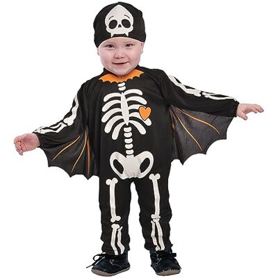 Ciao Baby Bat Skeleton costume disguise fancy dress unisex children (Size 3-4 years) with bonnet Ciao Baby Bat Skeleton costume disguise fancy dress unisex children (Size 3-4 years) with bonnet