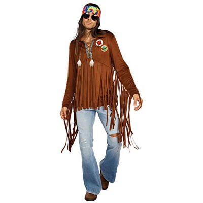 Dreamgirl Adult Mens Hippie Costume, 60s Rock Star Hippie Dude Halloween Costume Large Dreamgirl Adult Mens Hippie Costume, 60s Rock Star Hippie Dude Halloween Costume Large