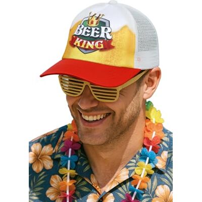 FIESTAS GUIRCA Flerfärgad Beerking Cap (en storlek) Kostymtillbehör för 80-talsfester och retrofirande perfekt för karneval och halloween unisex flerfärgad FIESTAS GUIRCA Flerfärgad Beerking Cap (en storlek) Kostymtillbehör för 80-talsfester och retrofirande perfekt för karneval och halloween unisex flerfärgad