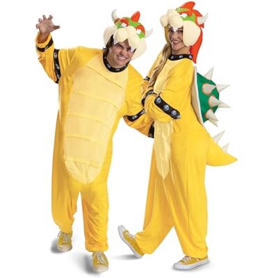 Disguise Förklädnad Super Mario Bowserkostym för vuxna, officiell Nintendo Bowser overall med huva, storlek (XS/S) Disguise Förklädnad Super Mario Bowserkostym för vuxna, officiell Nintendo Bowser overall med huva, storlek (XS/S)