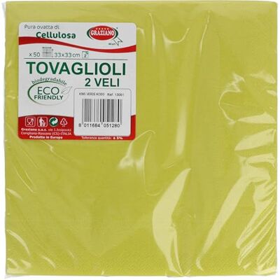 Graziano Engångspapper servetter, 50 stycken, storlek 33 x 33, syrgrön Graziano Engångspapper servetter, 50 stycken, storlek 33 x 33, syrgrön