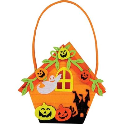 FIESTAS GUIRCA Filt häxkorg (14 cm) Tillbehör för bus eller godis på Halloween och temafester perfekt för barn och vuxna orange FIESTAS GUIRCA Filt häxkorg (14 cm) Tillbehör för bus eller godis på Halloween och temafester perfekt för barn och vuxna orange