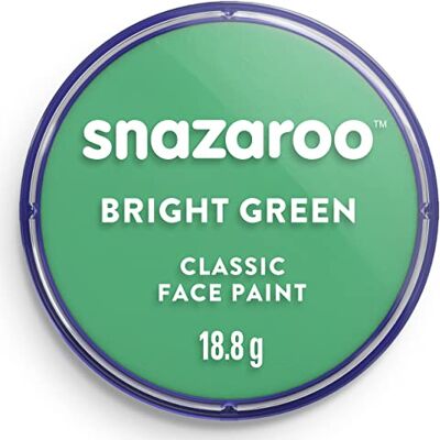 Snazaroo Klassisk ansikts- och kroppsfärg för barn och vuxna, ljusgrön färg, vattenbaserad, lätt tvättbar, giftfri, smink, kroppsmålning för fester, för åldrarna 3+ Snazaroo Klassisk ansikts- och kroppsfärg för barn och vuxna, ljusgrön färg, vattenbaserad, lätt tvättbar, giftfri, smink, kroppsmålning för fester, för åldrarna 3+