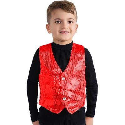Dress Up America Barn Röd Paljett Vest Dress Up America Barn Röd Paljett Vest