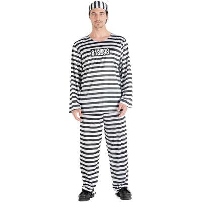 Ciao Hej Fängslade Vuxen Kostym,(Unik storlek 52-54), Vit,Svart, Män, Vit, svart, One size Ciao Hej Fängslade Vuxen Kostym,(Unik storlek 52-54), Vit,Svart, Män, Vit, svart, One size
