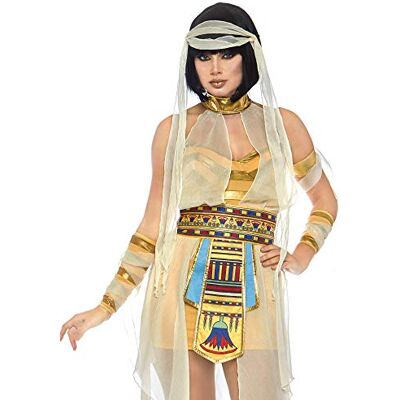 Leg Avenue 86723-6 Tlg Kostüm Set Nil Mummy, Größe S (Gold), Damen Karneval Kostüm Fasching Leg Avenue 86723-6 Tlg Kostüm Set Nil Mummy, Größe S (Gold), Damen Karneval Kostüm Fasching