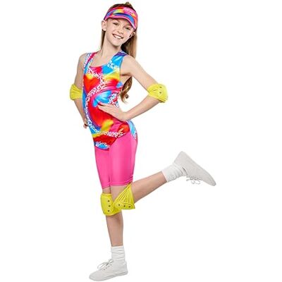 Rubie's Rubies officiella Barbie rullskridskor flickor kostym, barn maskeraddräkt, storlek ålder 7-8 år Rubie's Rubies officiella Barbie rullskridskor flickor kostym, barn maskeraddräkt, storlek ålder 7-8 år