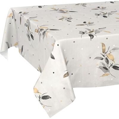ANRO Vaxduk bordsduk tvättbar lättvårdad vattenavvisande lotuseffekt trädgårdsbordsduk silverblad 180 x 140 cm skärkant ANRO Vaxduk bordsduk tvättbar lättvårdad vattenavvisande lotuseffekt trädgårdsbordsduk silverblad 180 x 140 cm skärkant
