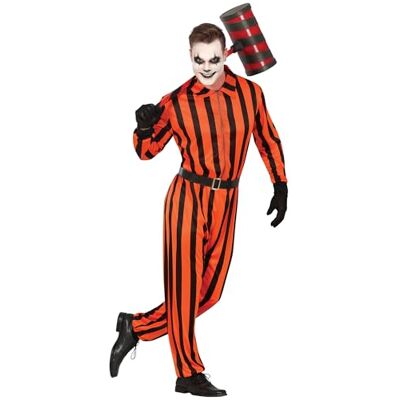 FIESTAS GUIRCA Harlequin fångdräkt för vuxna (52-54/L) Jumpsuit och bälte clowndräkter för halloween, karneval och maskeradfester perfekt för män orange och svart FIESTAS GUIRCA Harlequin fångdräkt för vuxna (52-54/L) Jumpsuit och bälte clowndräkter för halloween, karneval och maskeradfester perfekt för män orange och svart