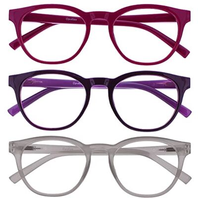OPULIZE Blå Retro Blå Ljusblock Läsglasögon Datorspel Anti Reflex Man Kvinnor B5, Rosa/Lila/Is, +0,00 Diottrie OPULIZE Blå Retro Blå Ljusblock Läsglasögon Datorspel Anti Reflex Man Kvinnor B5, Rosa/Lila/Is, +0,00 Diottrie