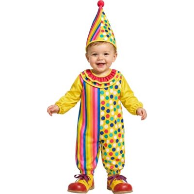 FIESTAS GUIRCA Barnclowndräkt (2-3 år) Inkluderar mössa och apa Cirkusdräkter för halloween, karneval och fester perfekt för barn unisex gul, flerfärgad FIESTAS GUIRCA Barnclowndräkt (2-3 år) Inkluderar mössa och apa Cirkusdräkter för halloween, karneval och fester perfekt för barn unisex gul, flerfärgad