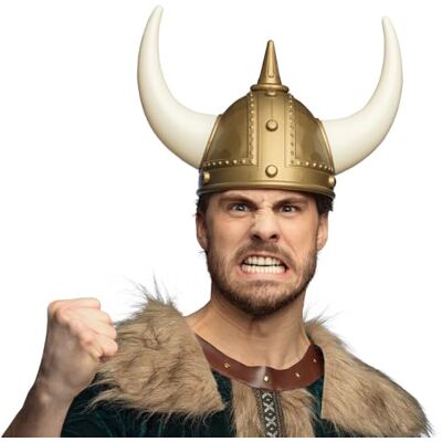Boland Erik Vikinghjälm - Horn, Guld, Vuxen Boland Erik Vikinghjälm - Horn, Guld, Vuxen