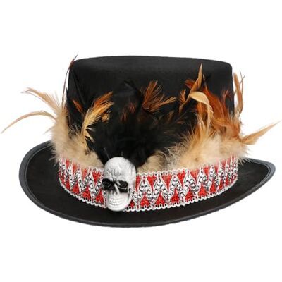 Boland 72209 – Hatt Voodoo, cylinder för halloween, karneval och kostymer, chaman, underläkare Boland 72209 – Hatt Voodoo, cylinder för halloween, karneval och kostymer, chaman, underläkare