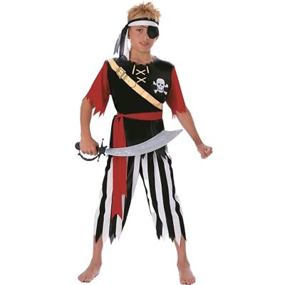 Rubie's Rubies Pirat nybörjardräkt 8–10 år gammal kostym med topp, byxor, pannband och rött bälte flerfärgad för karneval, jul, födelsedag, fester och halloween. Rubie's Rubies Pirat nybörjardräkt 8–10 år gammal kostym med topp, byxor, pannband och rött bälte flerfärgad för karneval, jul, födelsedag, fester och halloween.